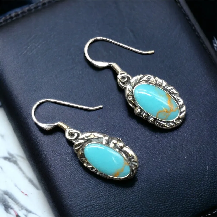 1 OLDTRIBES™ Silver Sterling Turquoise Earrings