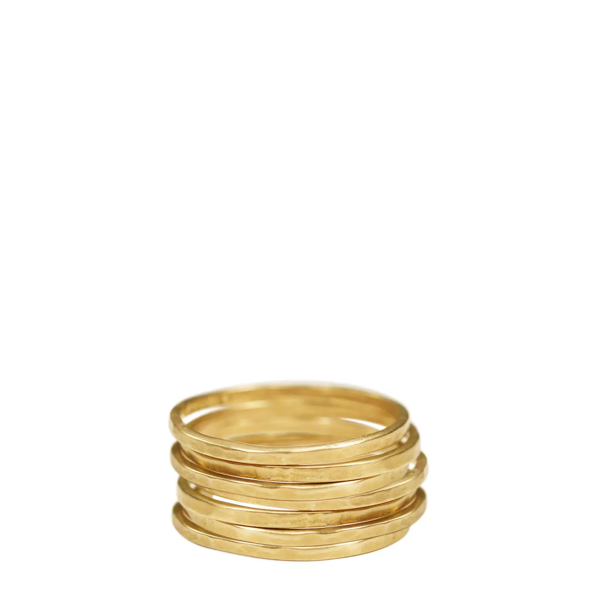 10K Gold Thin Flattened Ring (Set of 7)