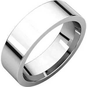 10K White 6mm Flat Comfort Fit Wedding Band