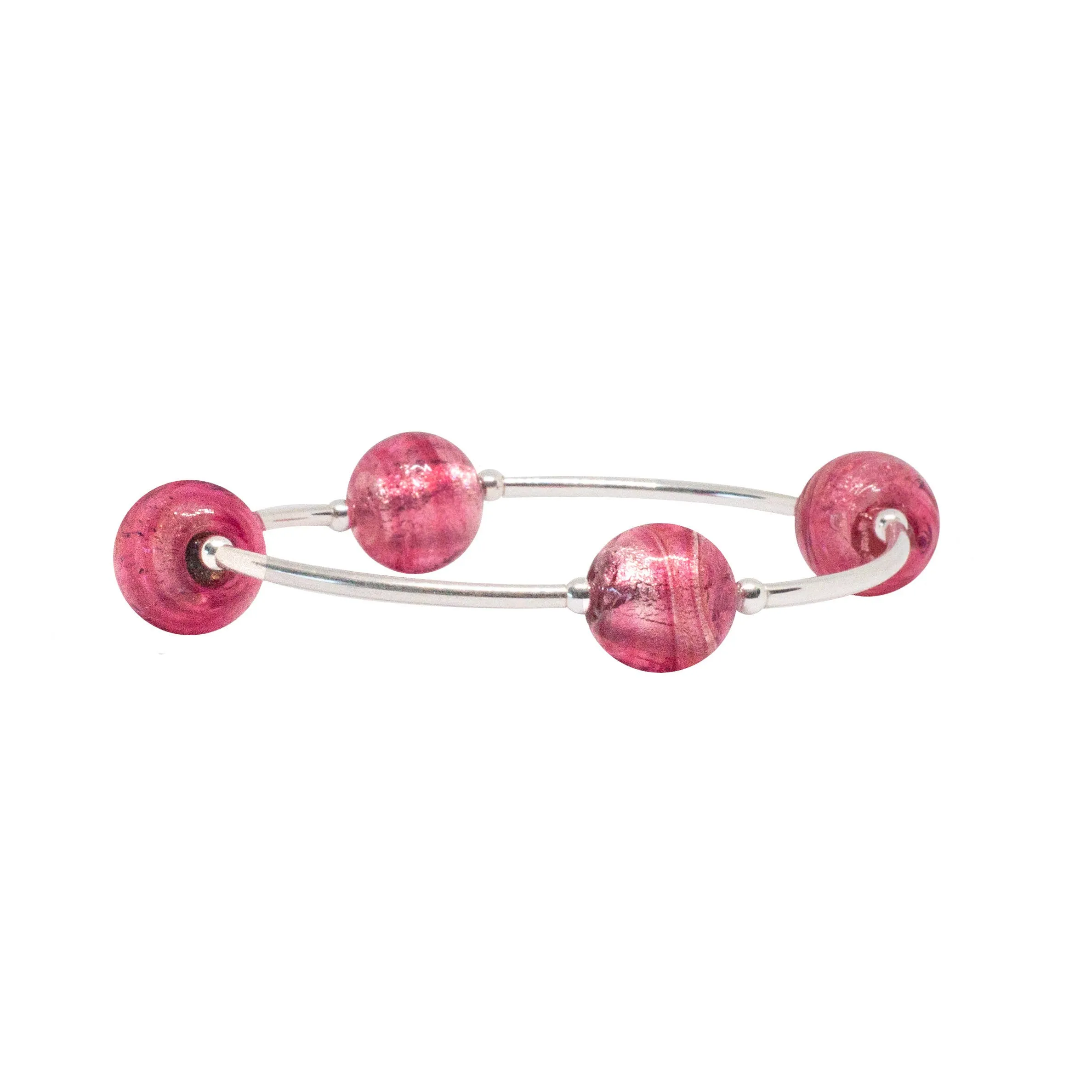 12mm Pink Murano Glass Blessing Bracelet: S