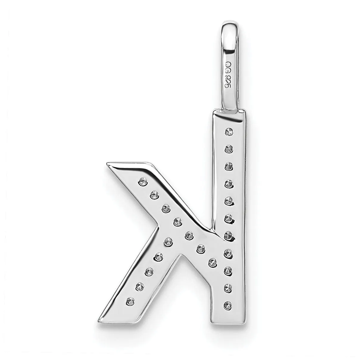 14K White Gold Diamond 0.081-CT Lower Case Style K Initial Charm