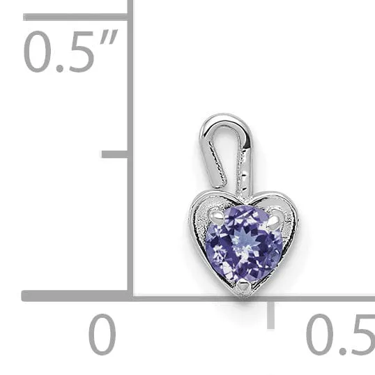 14k White Gold June Birthstone Heart Charm