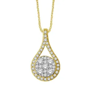 14K Yellow Gold 3/4 Ctw Diamond Fashion Pendant