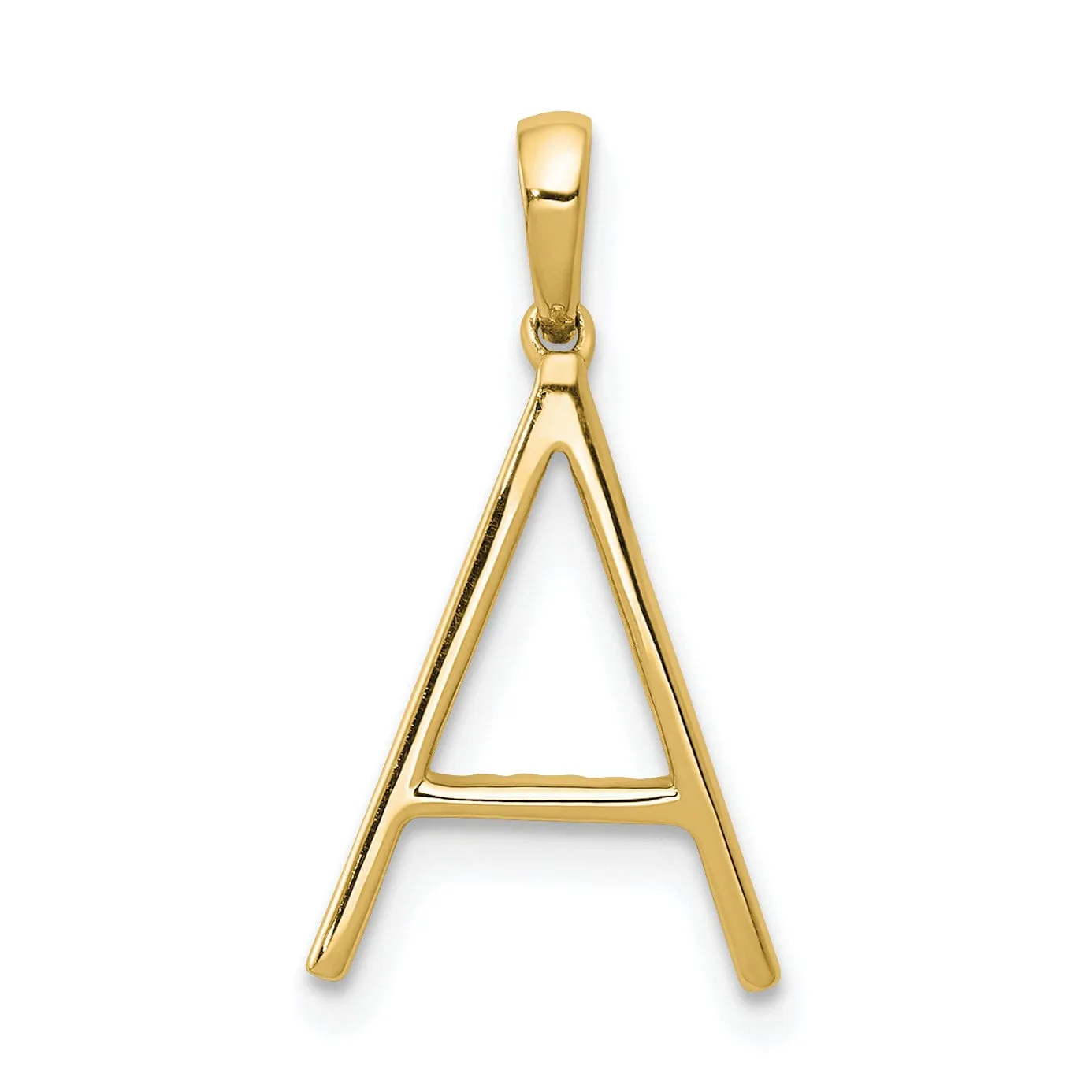 14K Yellow Gold Diamond 0.9-CT Block Letter A Initial Charm Pendant