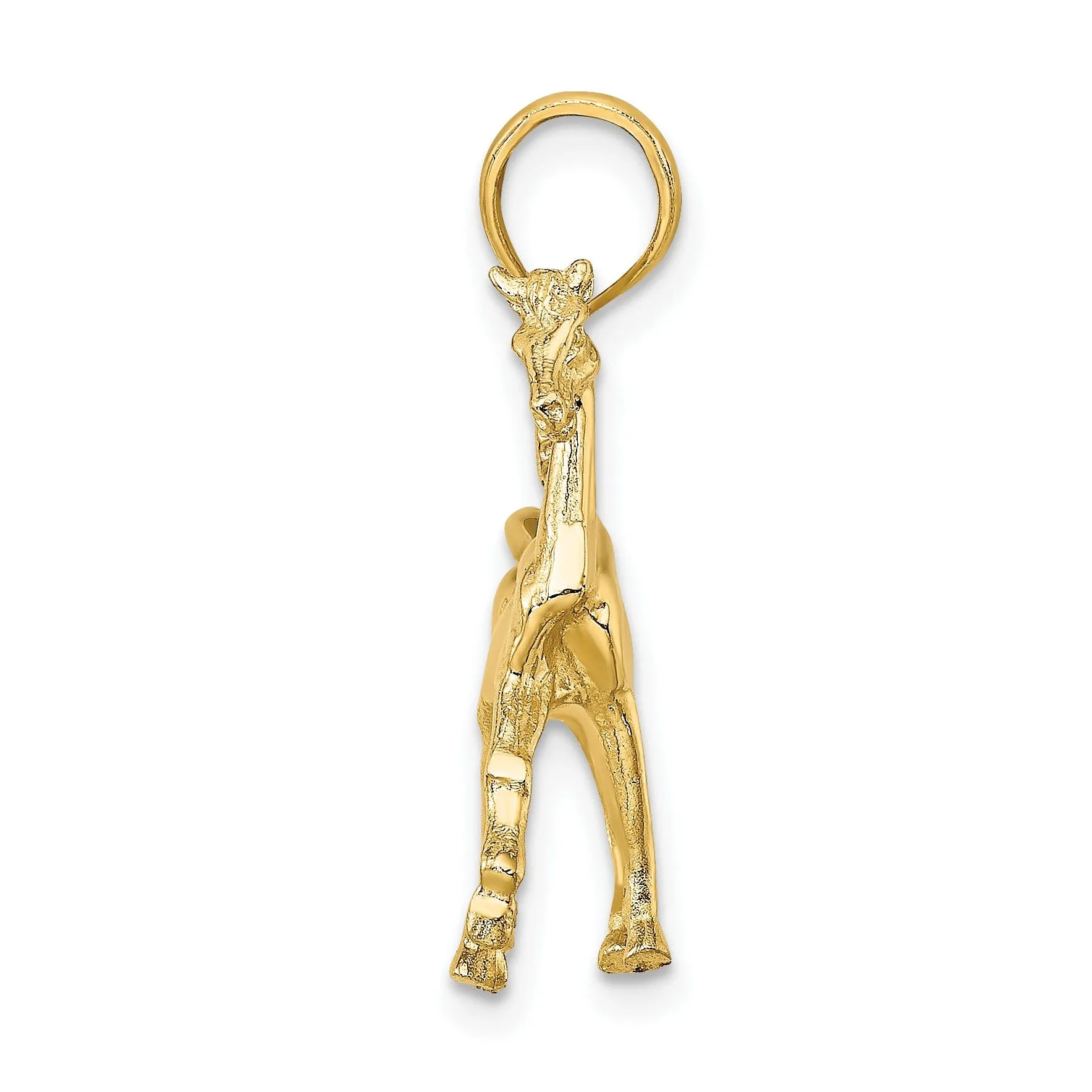 14K Yellow Gold Polished Finish 3-Dimensional Horse Charm Pendant