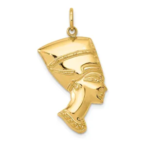 14k Yellow Gold Polished Finish Queen Nefertiti Charm Pendant