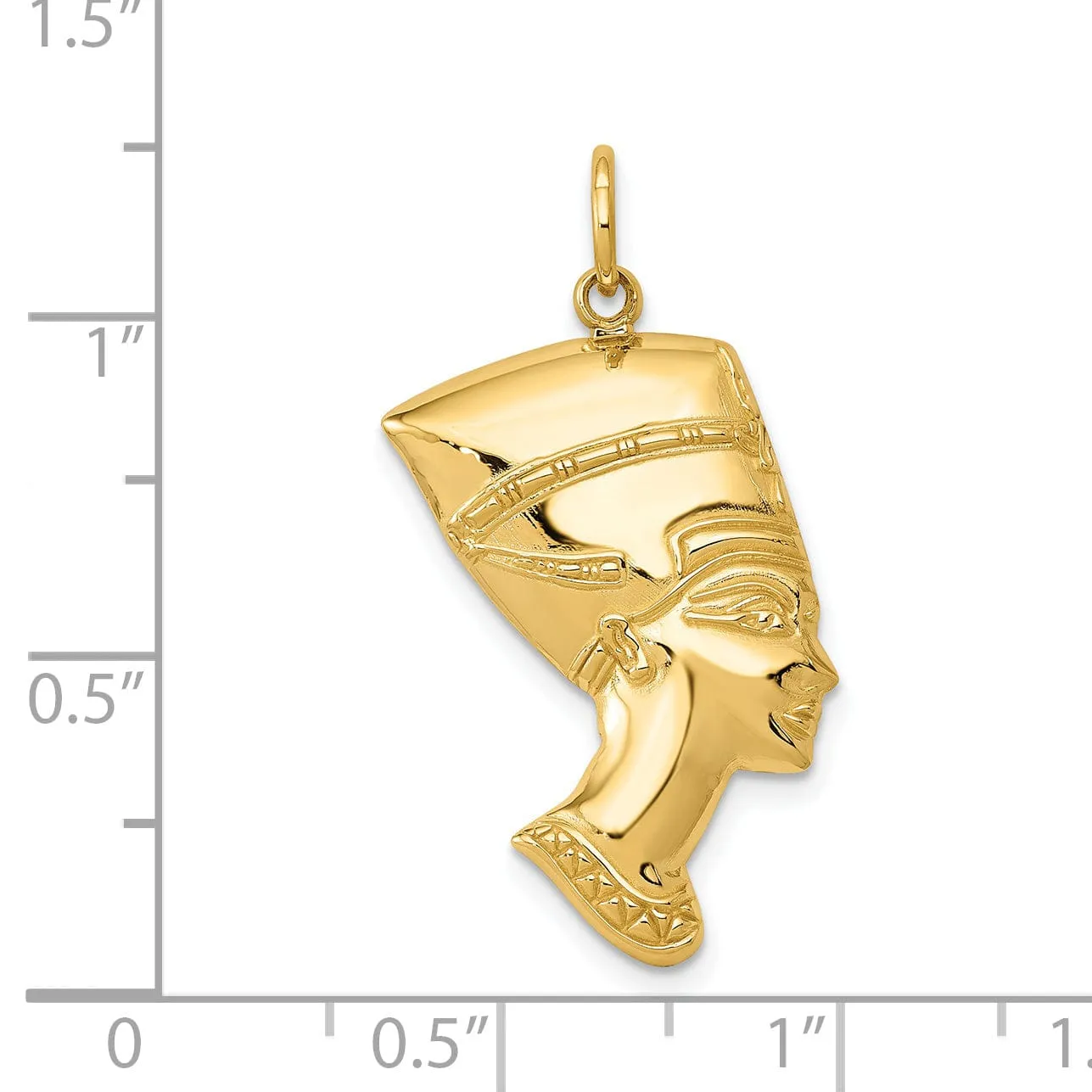 14k Yellow Gold Polished Finish Queen Nefertiti Charm Pendant