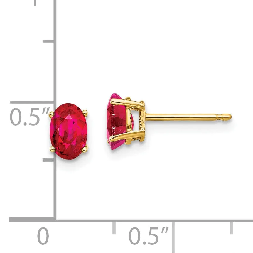 14k Yellow Gold Ruby Earrings