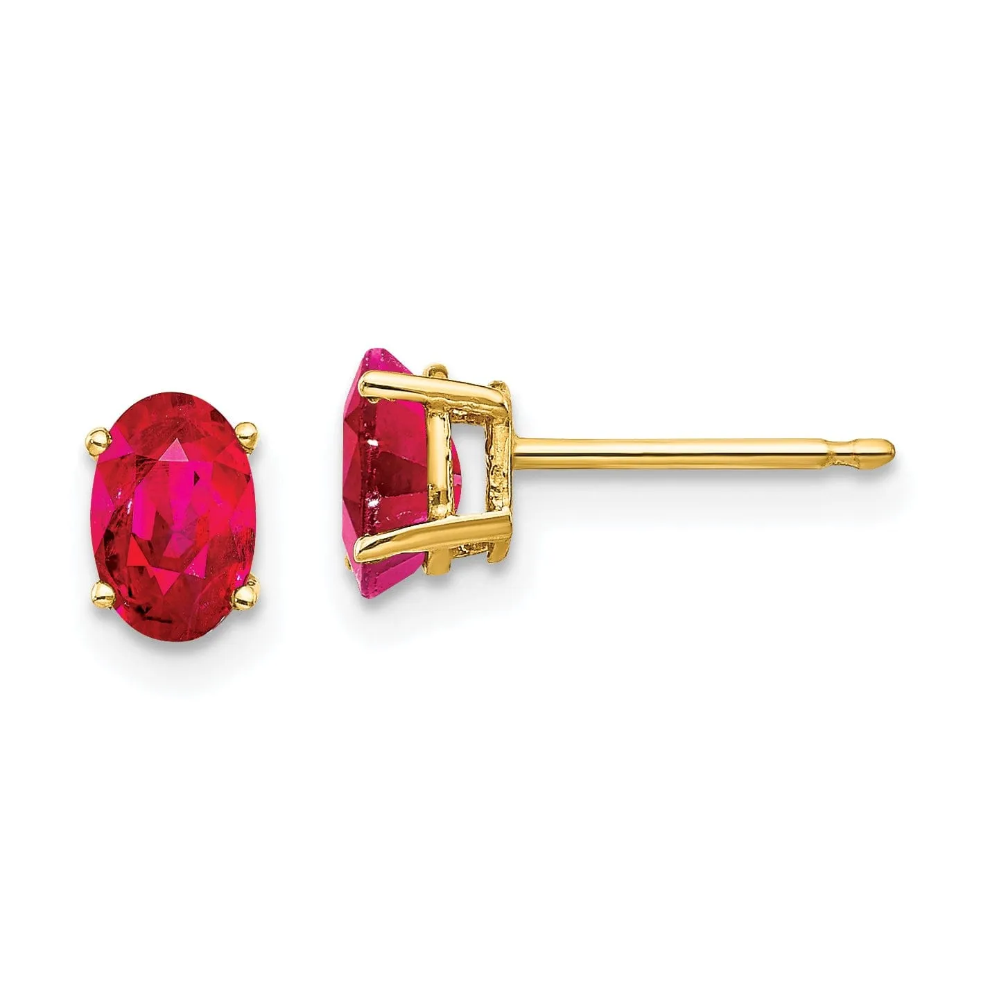 14k Yellow Gold Ruby Earrings