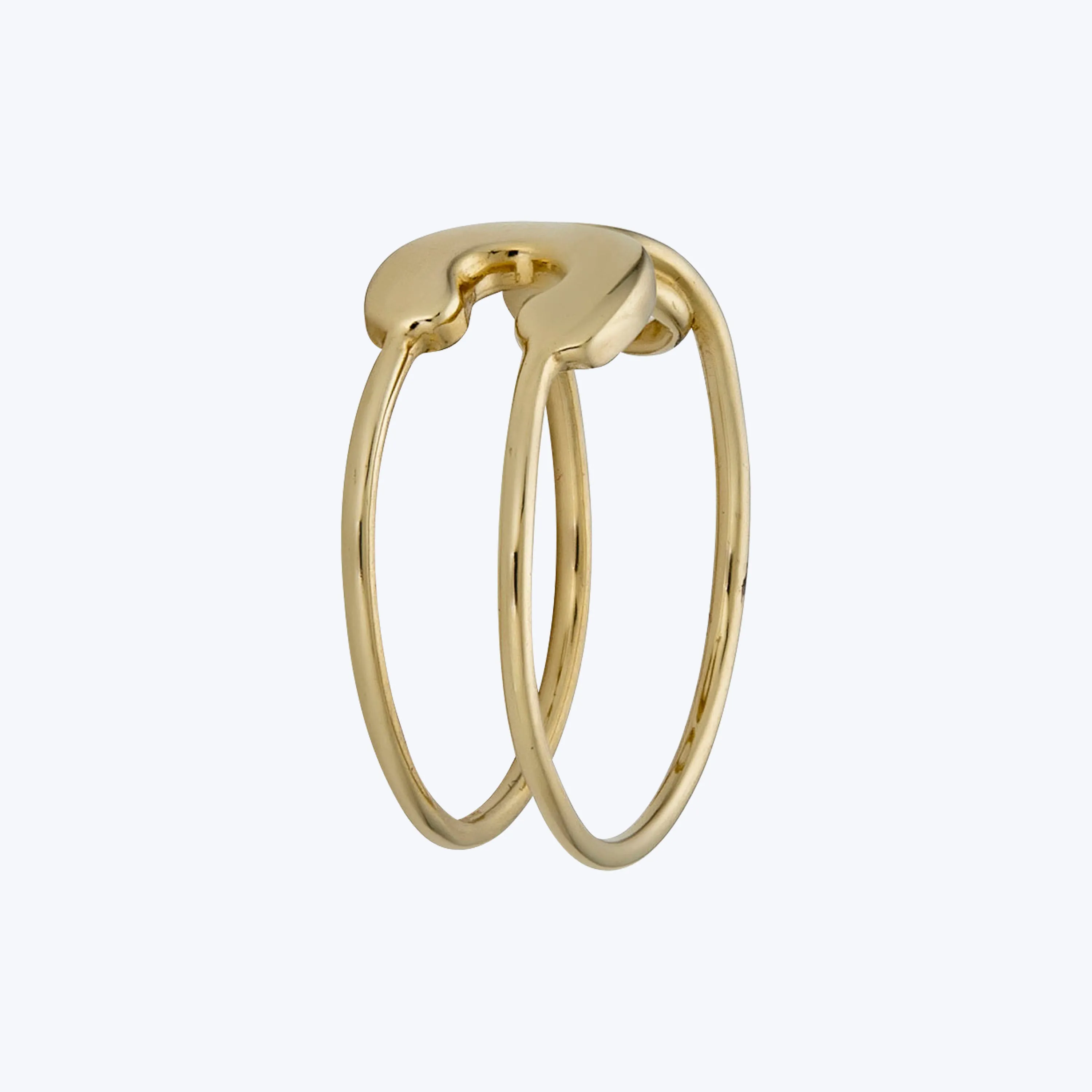 14K Yellow Gold Safety Pin Ring