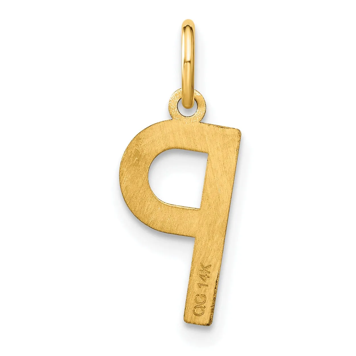 14k Yellow Gold Women's Letter P Initial Charm Pendant