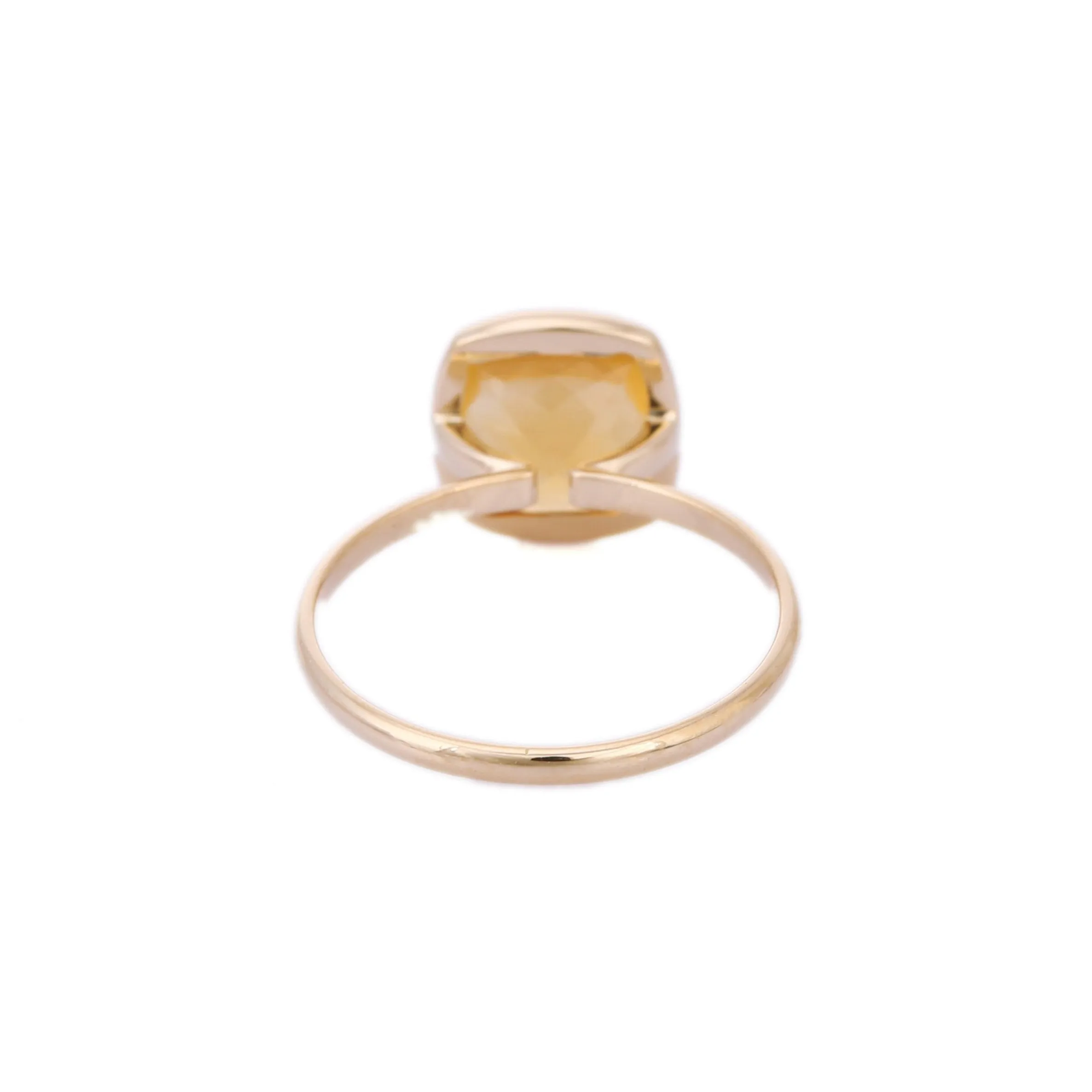 18K Gold Citrine Solitaire Ring