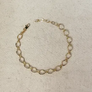 18k Gold Filled Diamond Cut Fancy Chain Bracelet