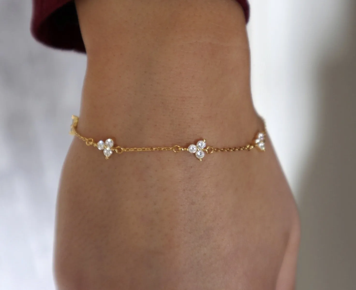 18k/925 Vermeil Mini Lotus CZ Bracelet