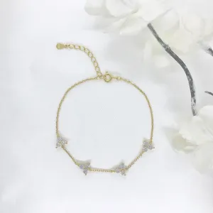 18k/925 Vermeil Mini Lotus CZ Bracelet