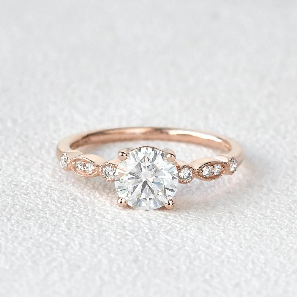 1ct Moissanite Rose Gold Four Prongs Ring