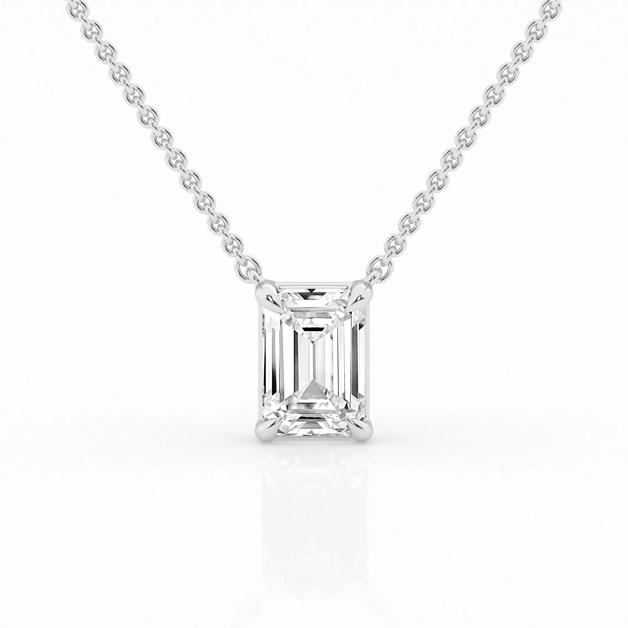 2.00 ct Solitaire Pendant with Emerald Lab Diamond by Mercury Rings