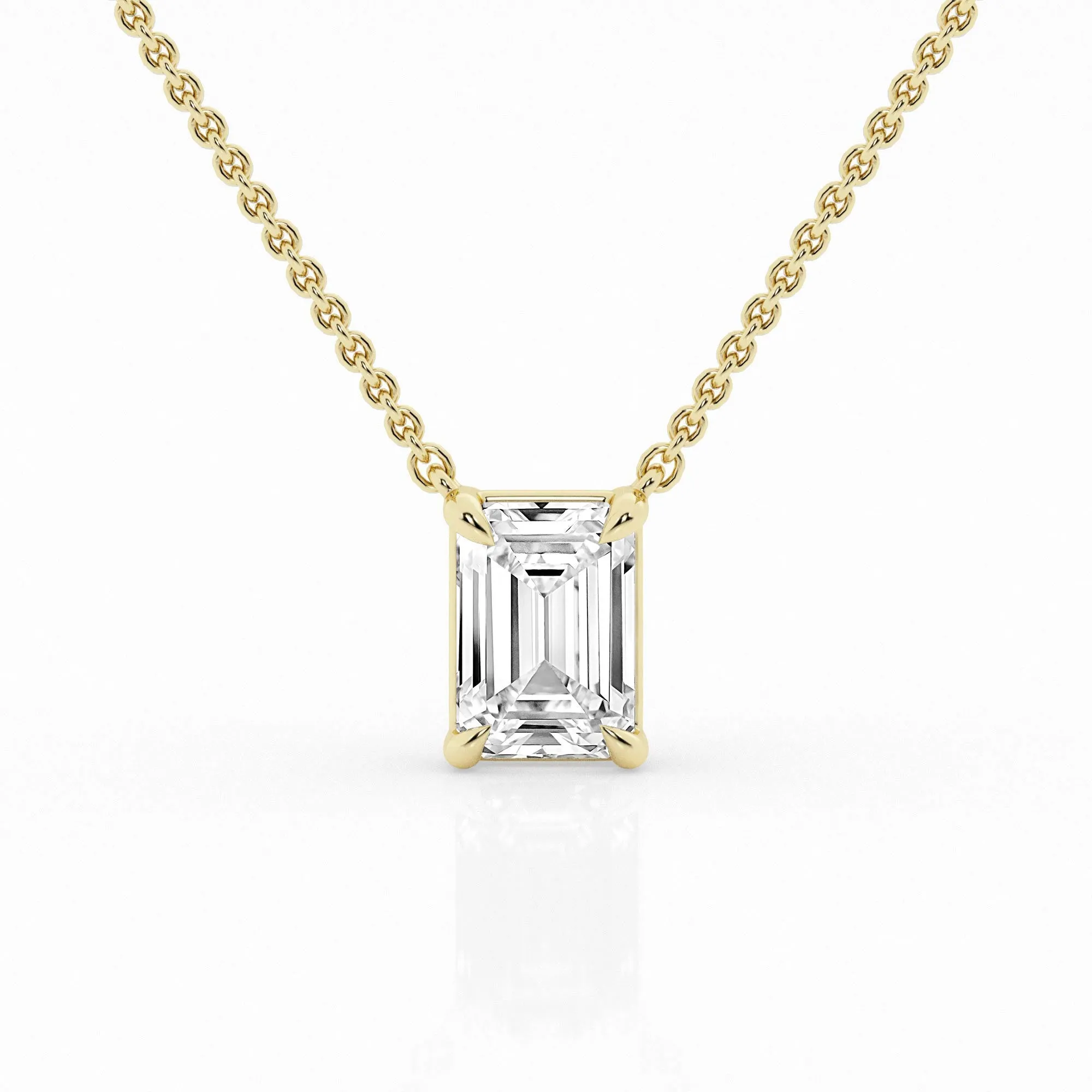 2.00 ct Solitaire Pendant with Emerald Lab Diamond by Mercury Rings