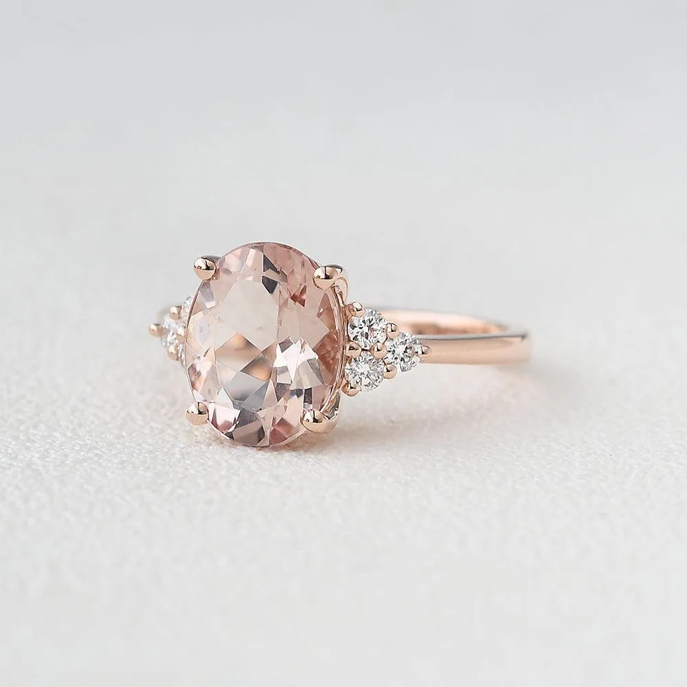 3.0ct Oval Morganite Classic Vintage Ring