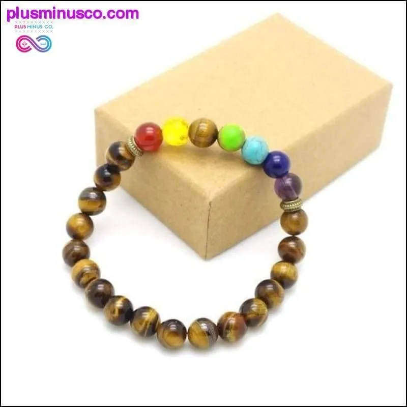 7 Chakra Mixed Stone Healing Chakra Pray Mala Bracelet Lava