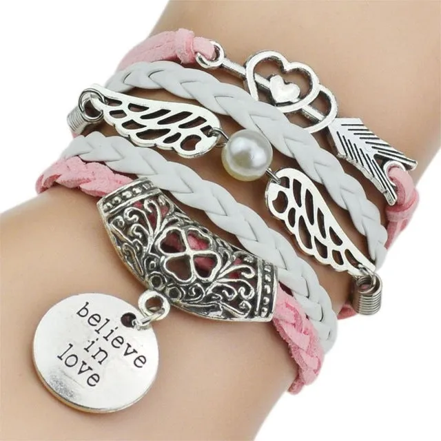 7 Colors 2017 New Fashion Leather Bracelets & Bangles Silver Owl Tree Love Bracelets for Women Men Hot Sale Fashion Jewelry