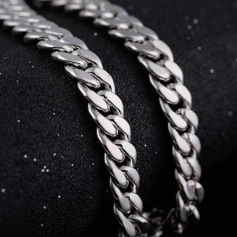 925 Sterling Silver Men's Bracelet 7mm Wide High Polish Rock Trendy Hiphopboy Wrist Band Hand Chain Jewelry Gift