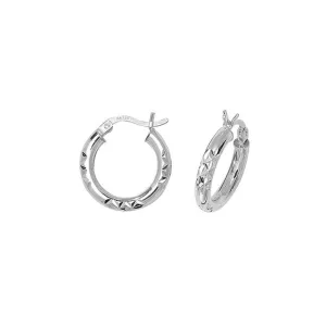 Acotis Silver Hoop Earrings Dia Cut G5702