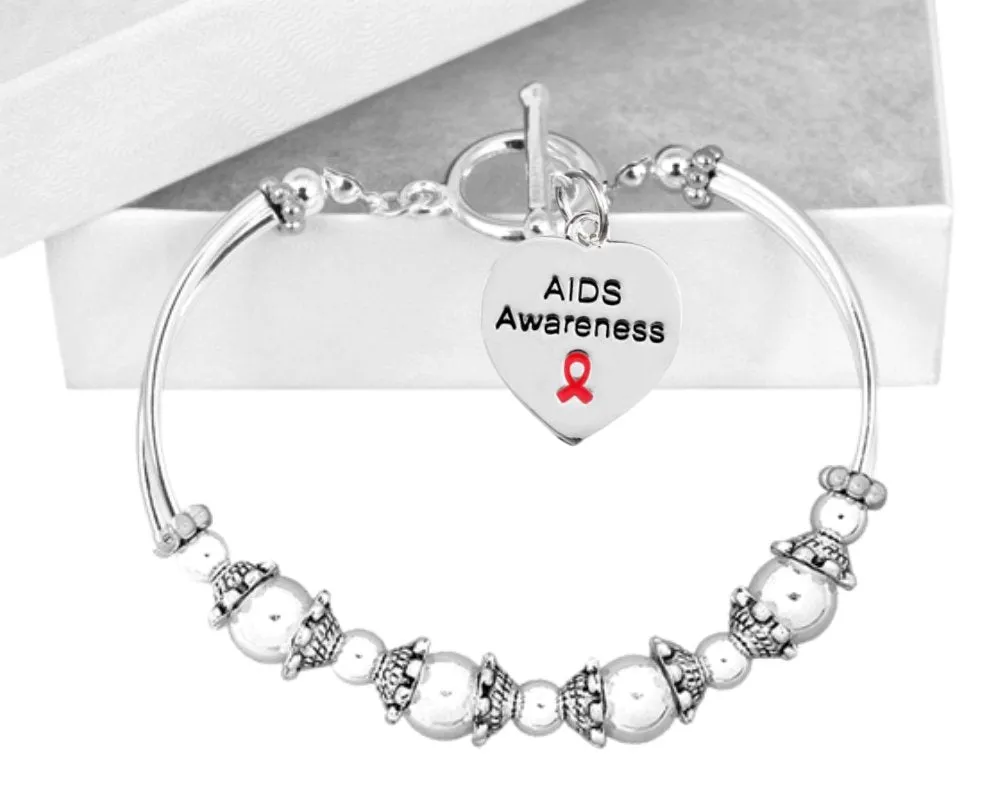 AIDS HIV Awareness Partial Beaded Bracelets