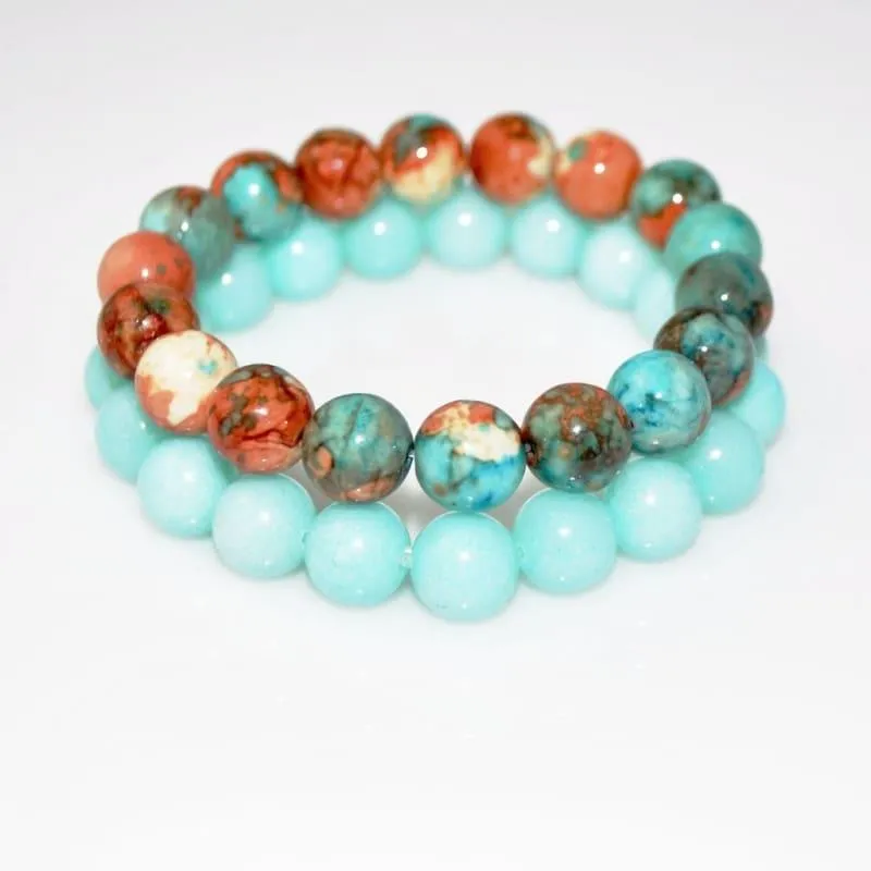 Amazonite Gemstone Stretch Bracelets