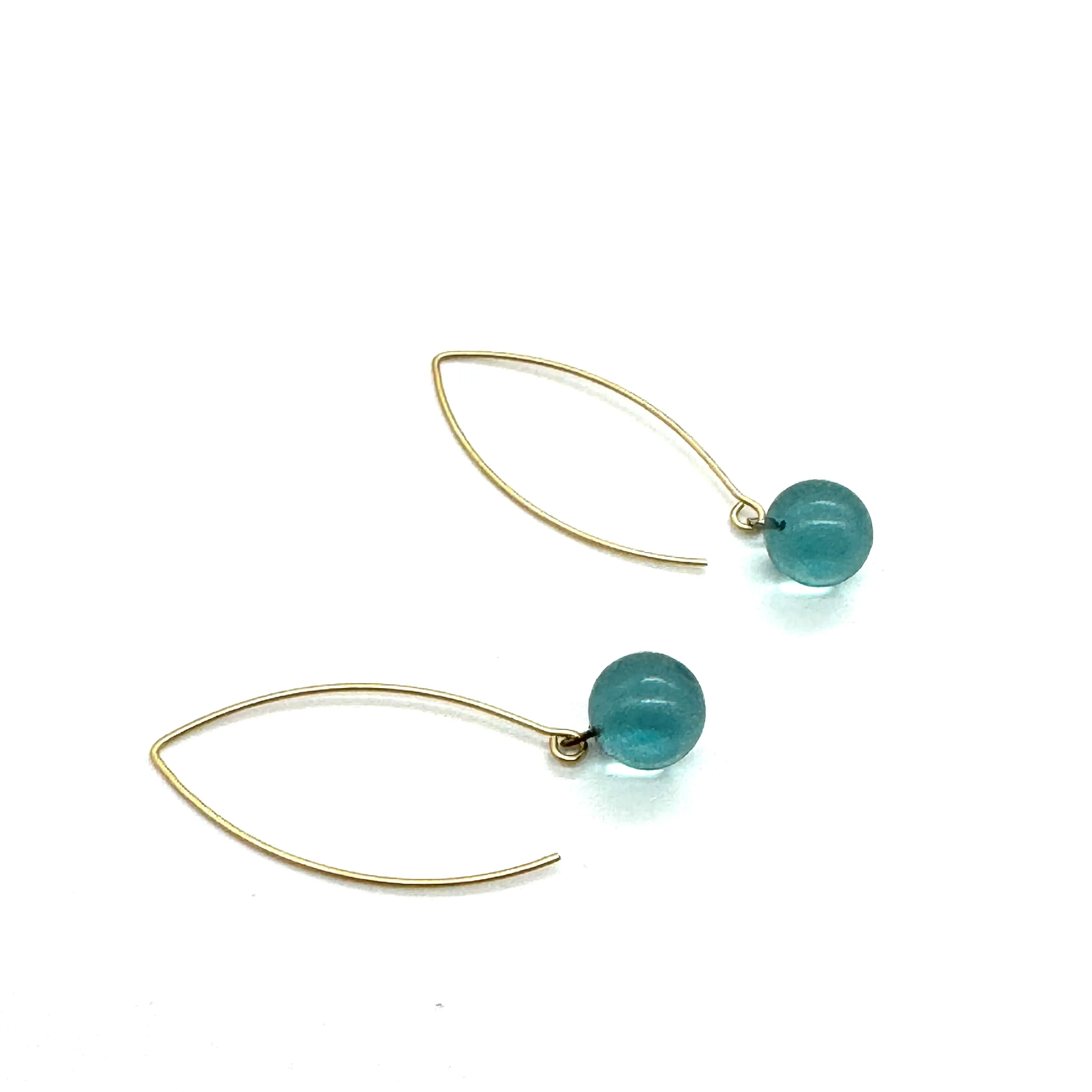 Aquamarine Lucite Marbled Raindrop Earrings