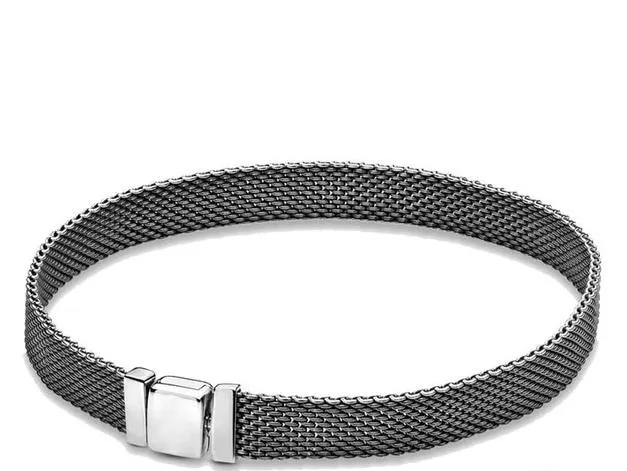 Authent 925 Sterling Silver Bracelet Reflexions Mesh Bracelet For Women Luxury