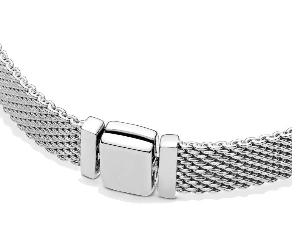 Authent 925 Sterling Silver Bracelet Reflexions Mesh Bracelet For Women Luxury