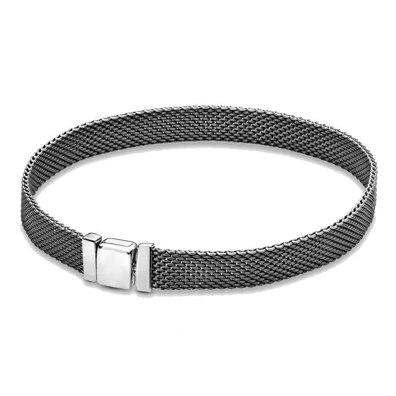 Authent 925 Sterling Silver Bracelet Reflexions Mesh Bracelet For Women Luxury