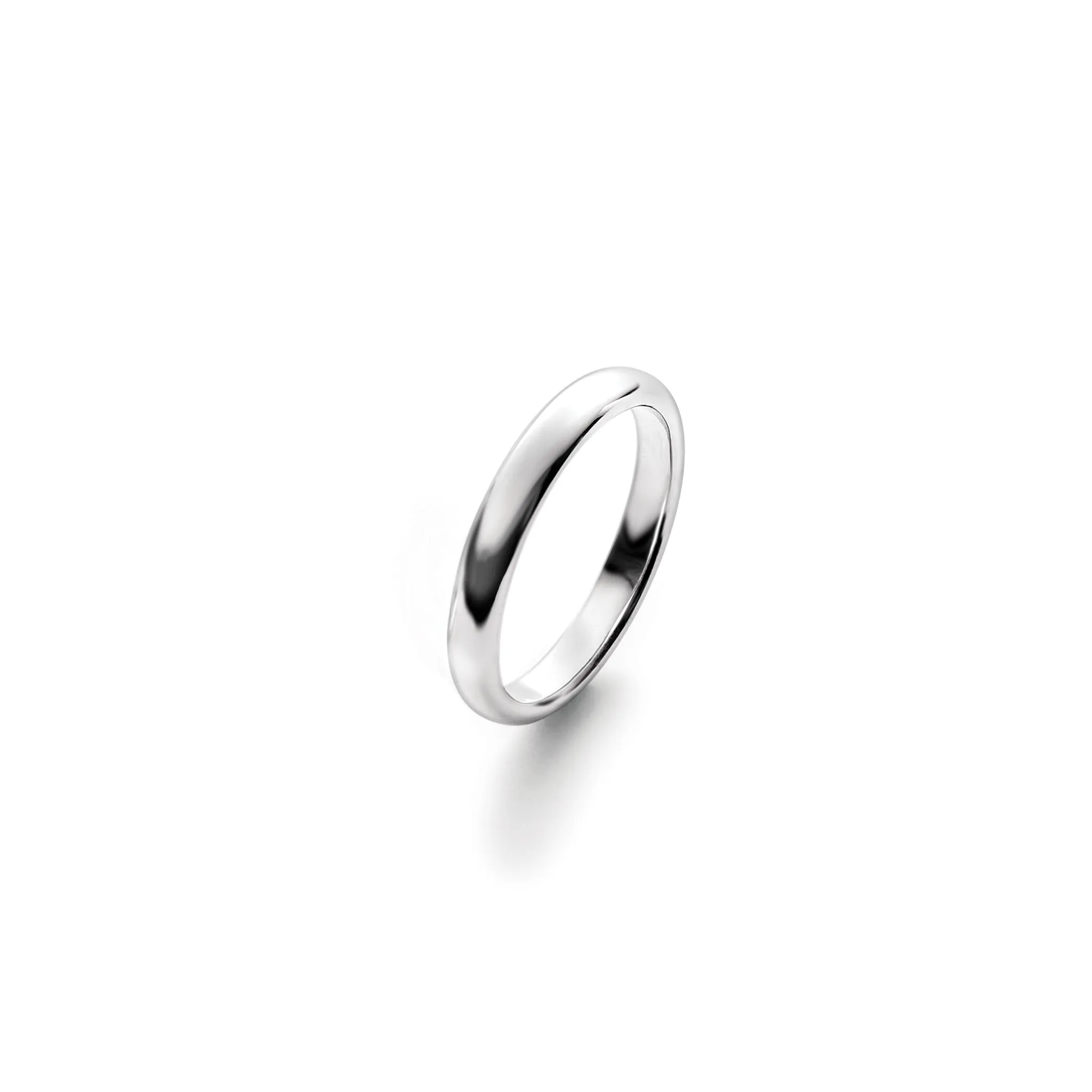 Barrel 2mm Wedding Band 18ct White Gold