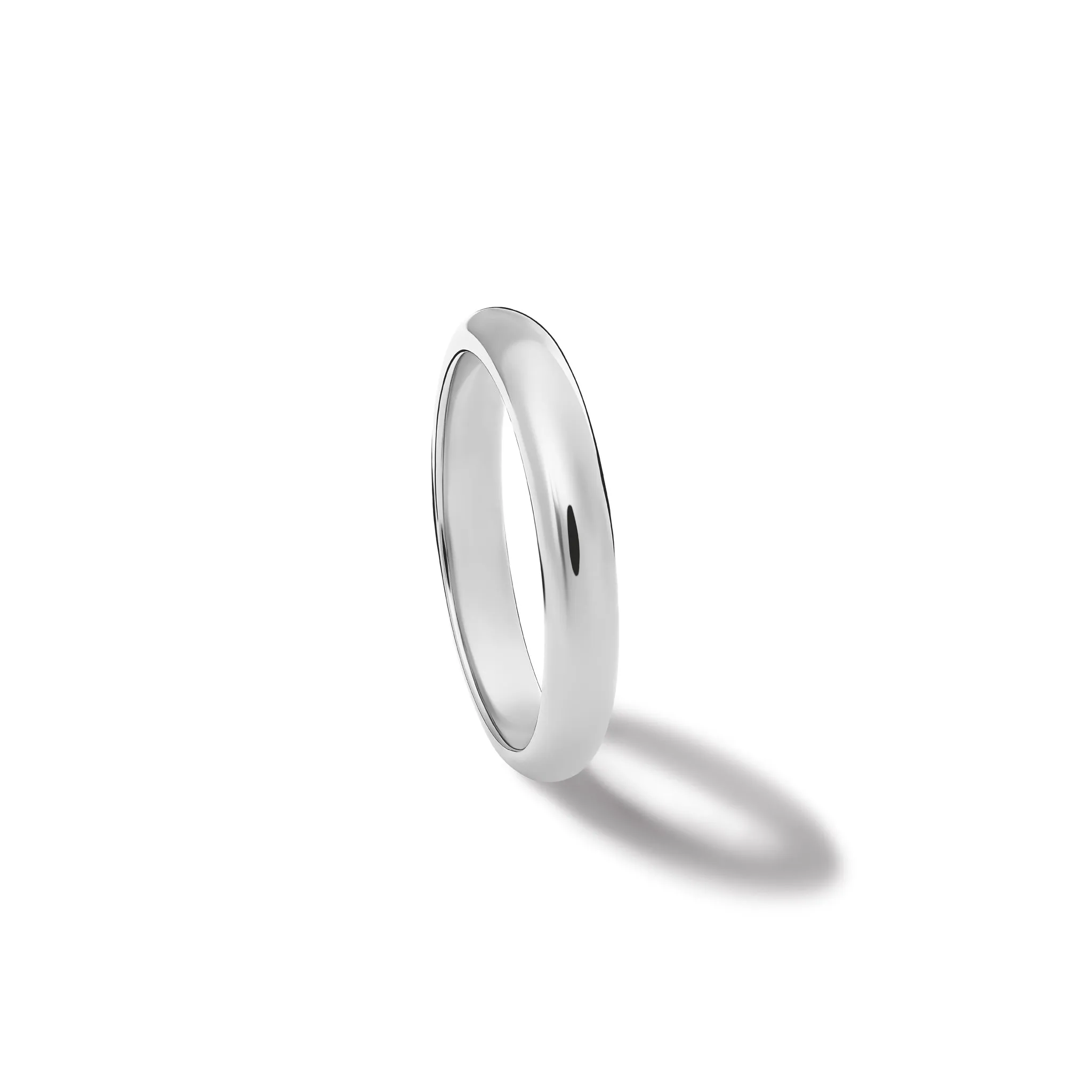 Barrel 3mm Wedding Band 18ct White Gold