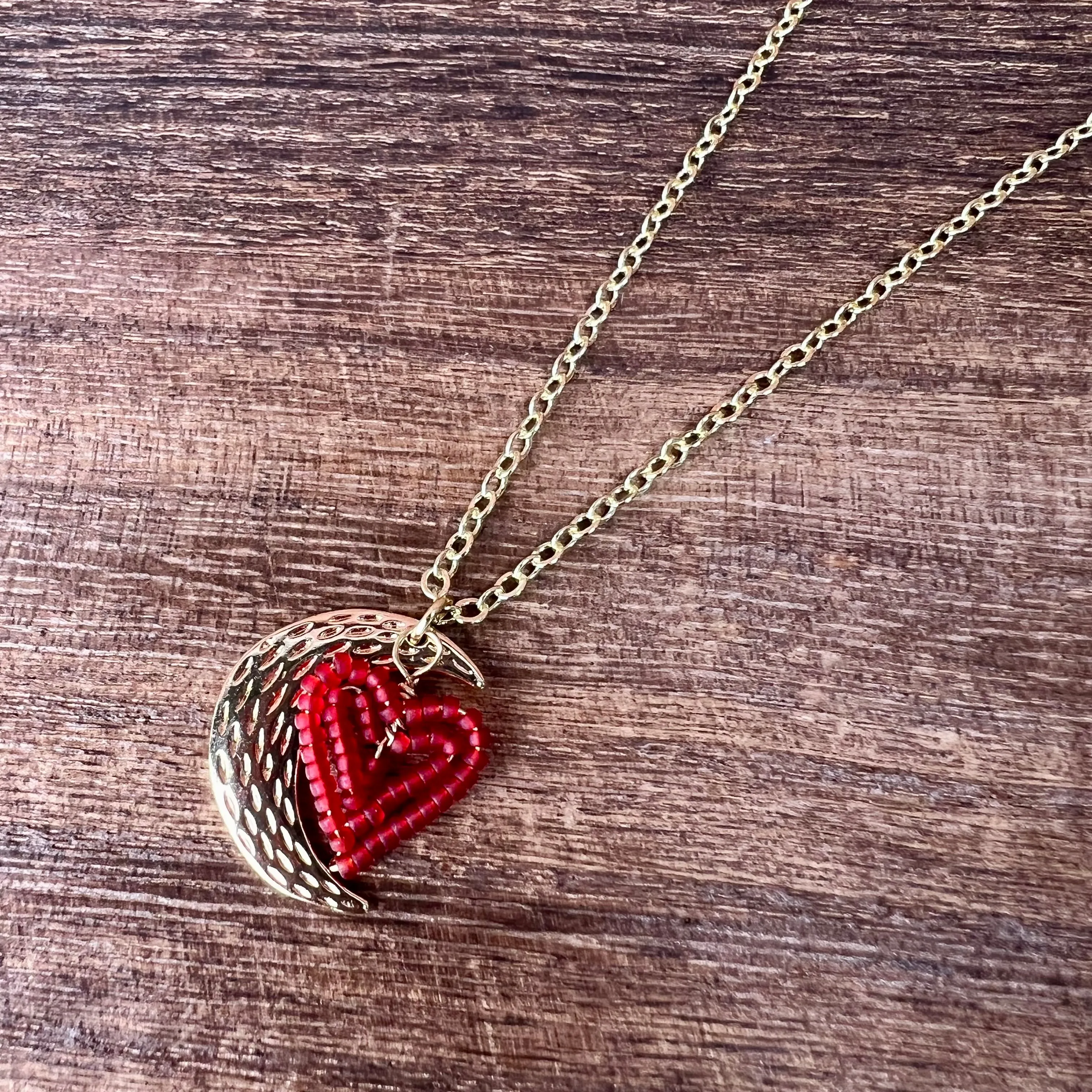 Beaded Heart Charm Necklaces