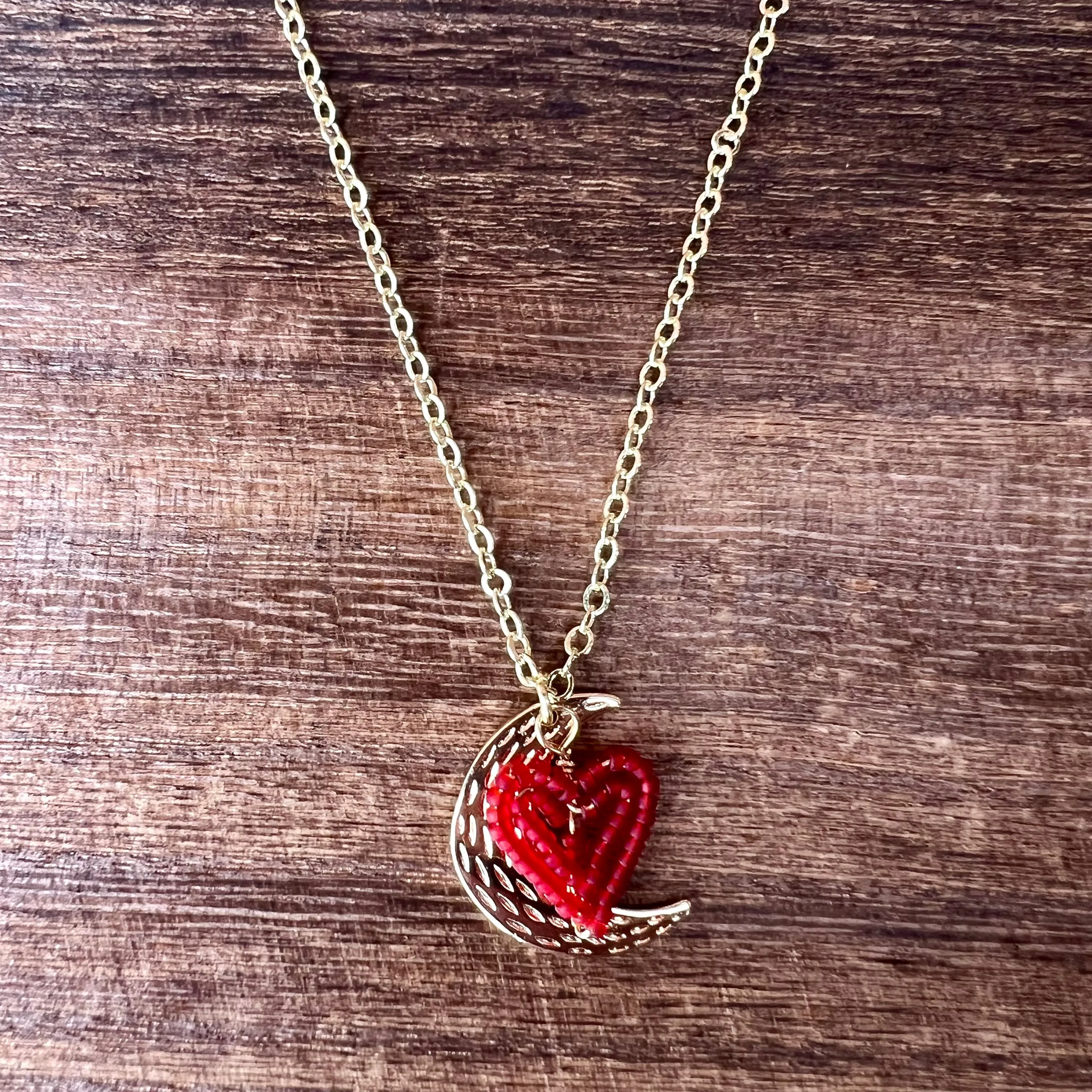 Beaded Heart Charm Necklaces