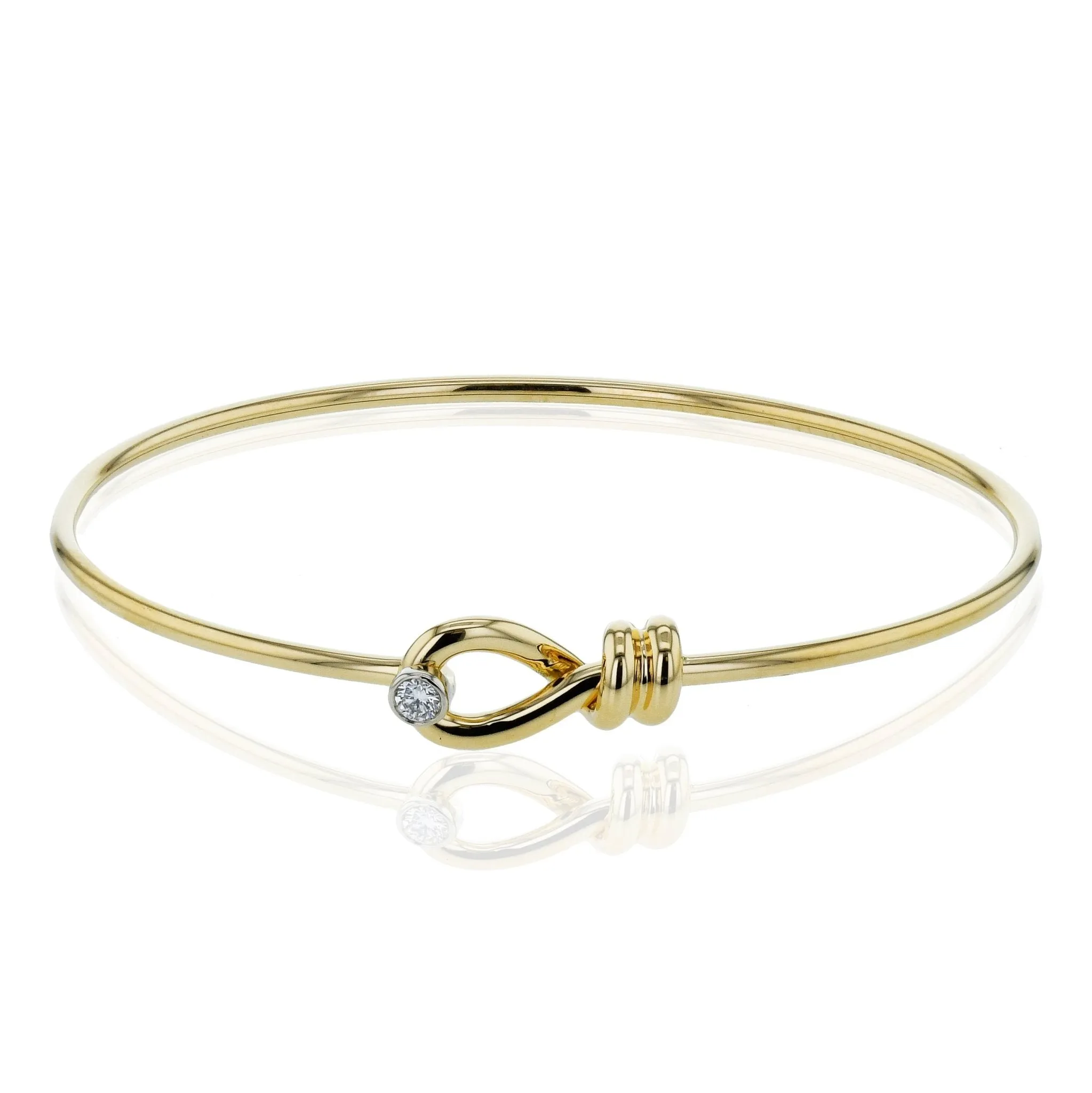 Belt Bangle in 18k Gold with Diamonds