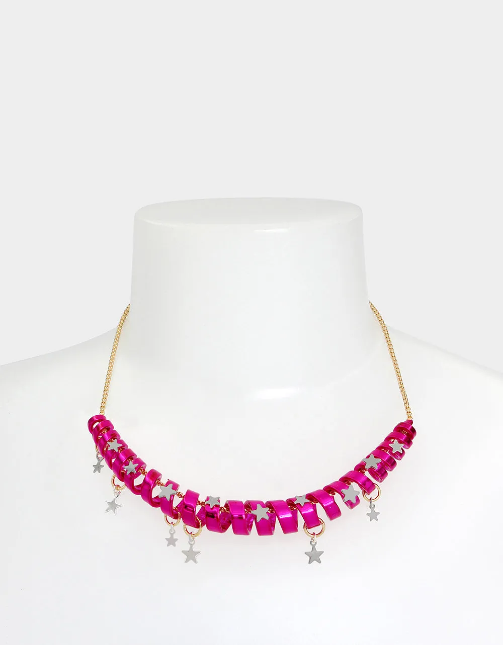 BETSEYS HOLIDAY COIL NECKLACE PINK