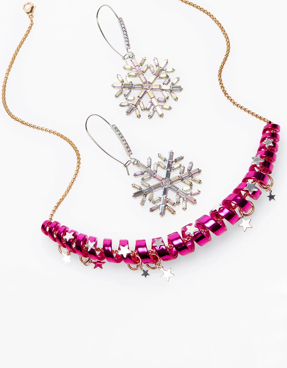 BETSEYS HOLIDAY COIL NECKLACE PINK