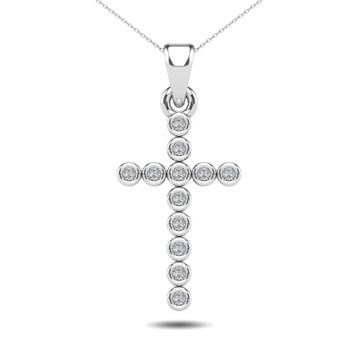 Bezel Set Diamond 1/20 Ct.Tw Cross Pendant