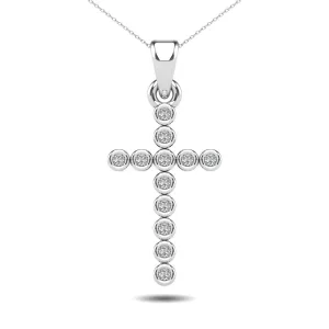 Bezel Set Diamond 1/20 Ct.Tw Cross Pendant