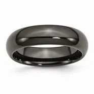 Black Titanium 6mm Polished Wedding Band Ring