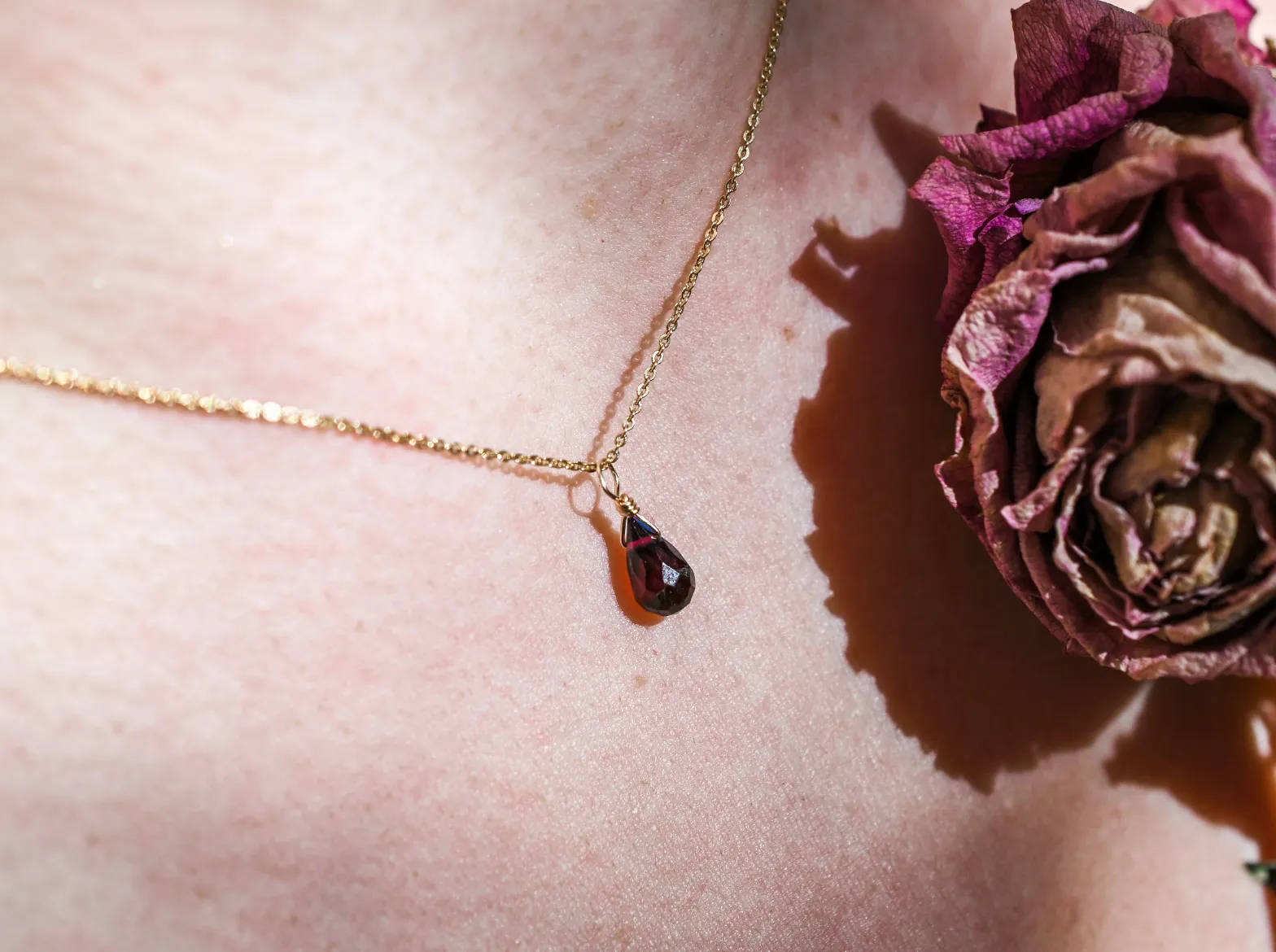 Bohemian Birthstone - January - Garnet Necklace