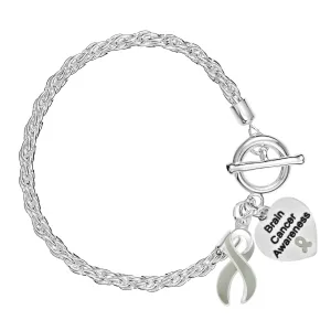 Brain Cancer Awareness Gray Ribbon Rope Bracelets