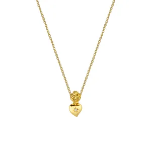 Burning Heart Star Set Diamond Necklace