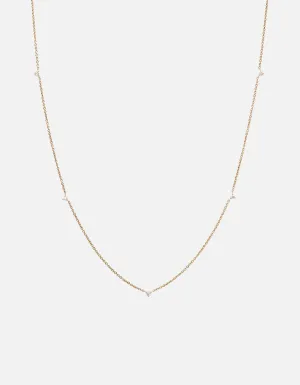 Capra Necklace, 14k Gold Pavé