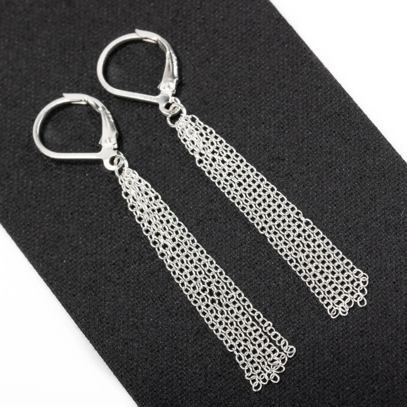 Chain Tassel Leverback Earrings