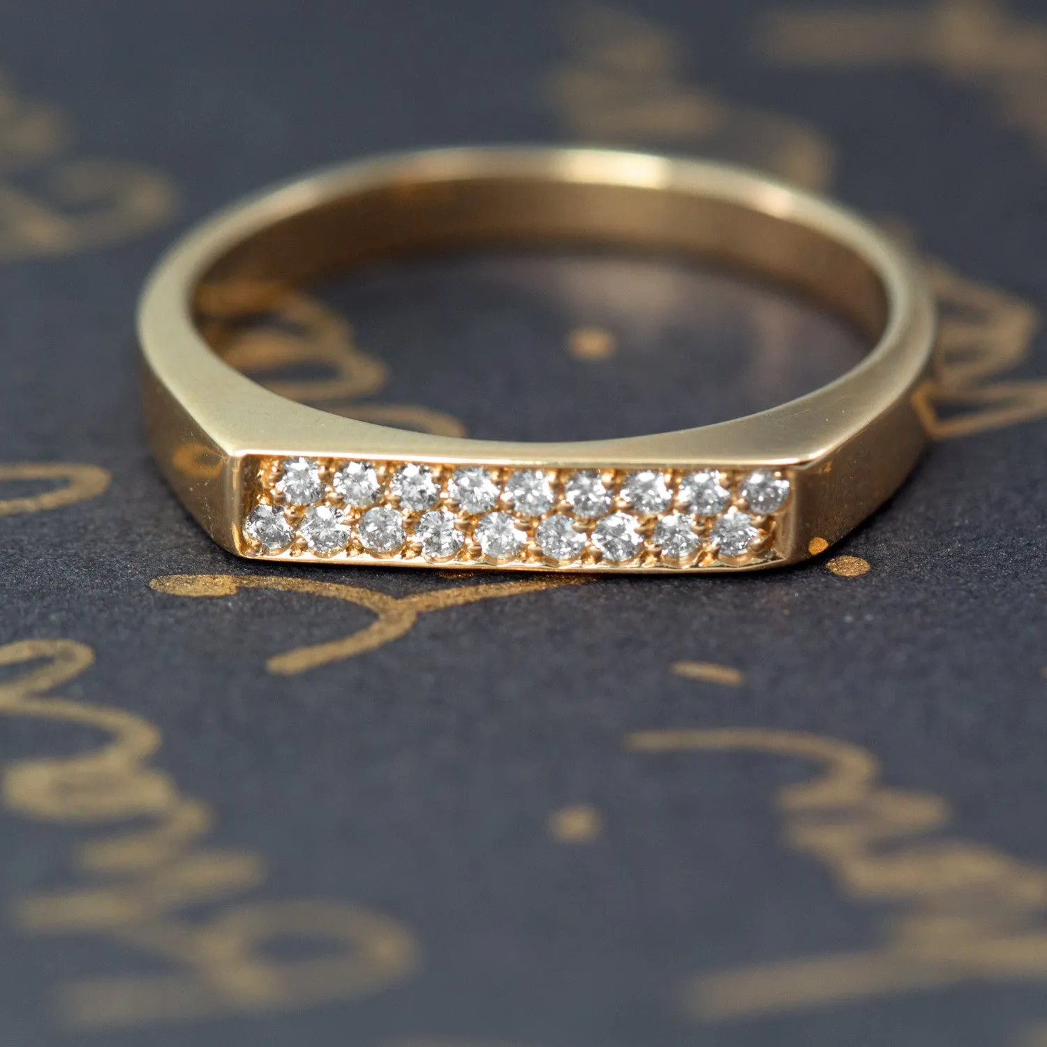 Charlotte Yellow Gold Ring White Diamonds