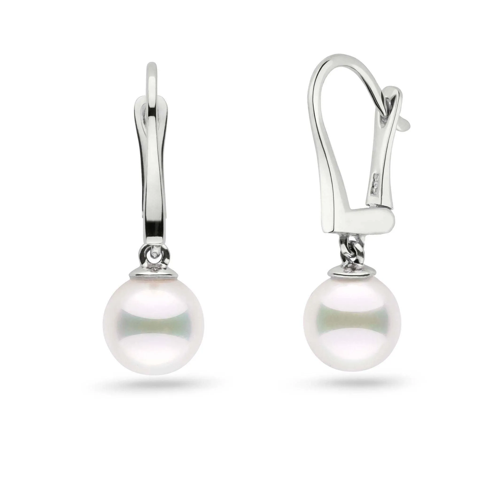 Classic Collection White Akoya 7.5-8.0 mm Pearl Dangle Earrings